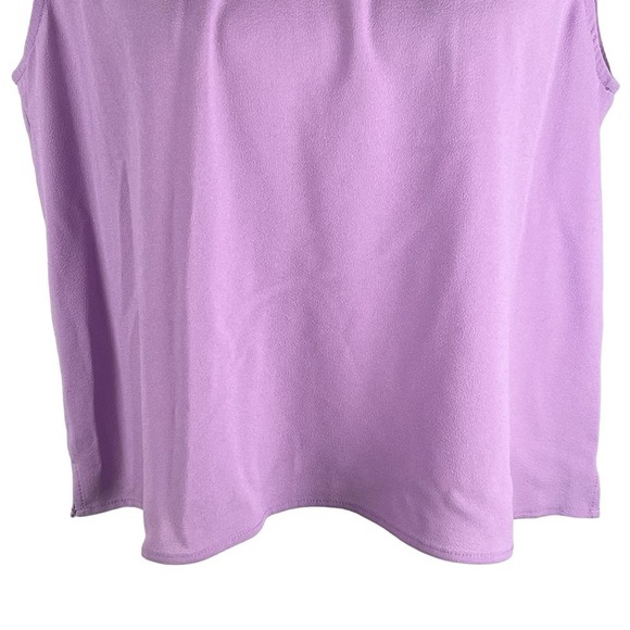 1.‎ STATE SLEEVELESS MOCK TIE NECK BLOUSE IN VIOLET TULLE NWT WOMEN'S SIZE LARGE - Picture 4 of 15